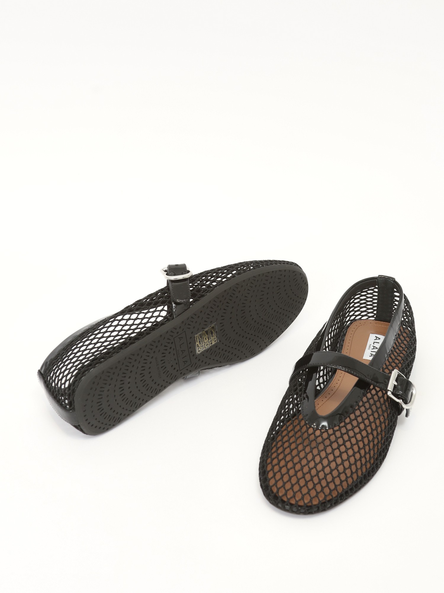 Alaia Ballet Flats In Fishnet 39 9