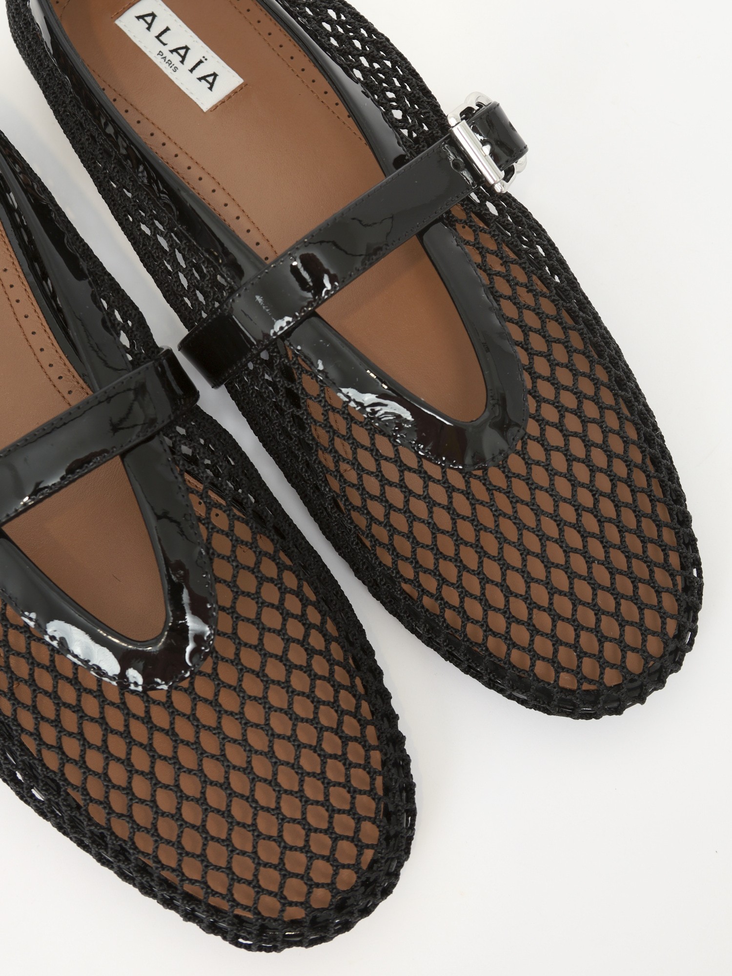 Alaia Ballet Flats In Fishnet 39 5