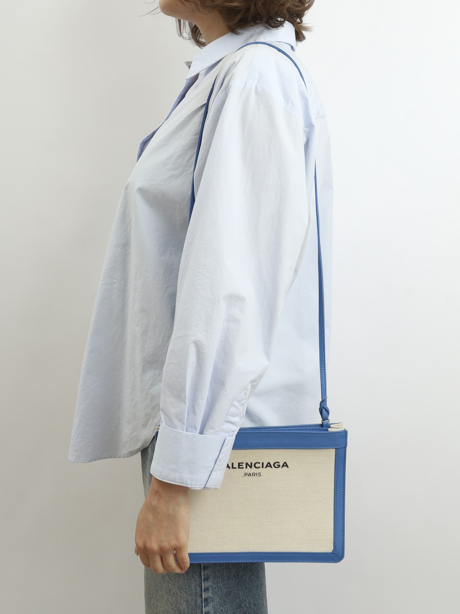 Balenciaga Navy Pochette 1